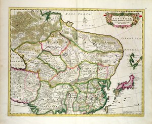 Mongolian kartta, jossa näkyy osa Venäjästä, Japanista ja Kiinasta, noin 1680, kirjoittanut Frederick de Wit