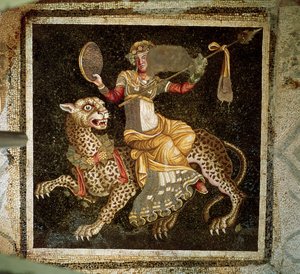Leopardilla ratsastavasta Dionysoksen mosaiikki n. 180 jKr tekijältä Unbekannt Unbekannt