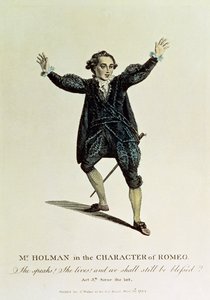 Herra Holman Romeon hahmossa, pub. 1784 tekijältä Unbekannt Unbekannt