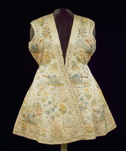 Satiininen metsästystakki brodeerattu silkeillä ketjuompeleella, Pohjois-Intia (Mughal), 1600-luvun ensimmäinen puolisko (satiini ja silkki) tekijältä Unbekannt Unbekannt