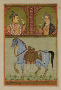 Shah Jahan (1592-1666) ja Muntaz Mahal, hänen vaimonsa (k.1629), Mughal tekijältä Unbekannt Unbekannt