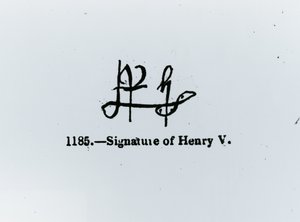 Henrik V:n (1387-1422) allekirjoitus tekijältä Unbekannt Unbekannt