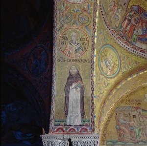 St. Dominic ja St. Nicholas, mosaiikki San Marcon basilikan atriumissa (katso myös 60046-7) tekijältä Unbekannt Unbekannt