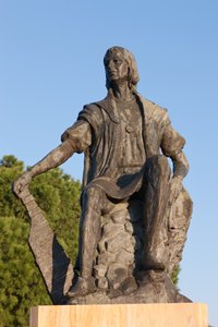 Kristoffer Kolumbuksen patsas La Rabidan luostarissa, Huelvan maakunnassa, Andalusiassa, Etelä-Espanjassa. tekijältä Unbekannt Unbekannt