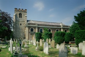 Näkymä St. Lawrence Whitchurchille, Little Stanmore, Lontoo tekijältä Unbekannt Unbekannt