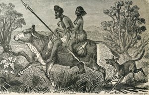 AFRIKKA (19. vuosisata). Keski-Afrikan asukkaat. Kaiverrus. tekijältä Unbekannter Künstler