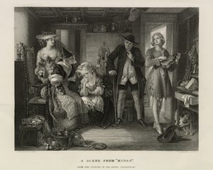 Scene from Midas, Iso-Britannia, n. 1850 (kaiverrus) tekijältä Unbekannter Künstler