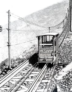 Auton sivukorkeus Vesuvius-köysirataradalla. tekijältä Unbekannt