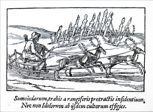 Porojen vetämä reki Pohjois-Siperiassa tekijältä Unbekannt