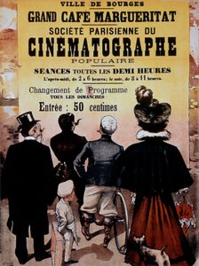Elokuvan mainos Bourgesissa, Ranskassa, n. 1895 tekijältä Unbekannt