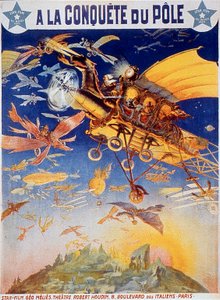 Georges Meliesin A la conquete du Pole -elokuvan juliste 1912 Mykkäelokuva tekijältä Unbekannt