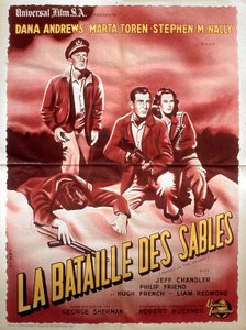 GeorgeShermanin elokuvan Battle of the Sands juliste Dana Andrews Marta Torenin ja Stephen Mc Nallyn kanssa 1949 tekijältä Unbekannt