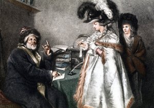 Astrologin luona, n.1750-1800 (kaiverrus) tekijältä Unbekannter Künstler