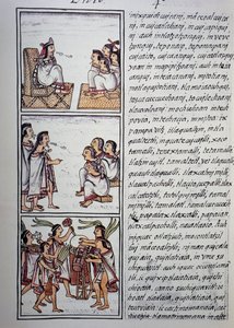 Atsteekkien yhteiskunta, Firenzen Codexin IV kirja, kaksikielinen versio espanjaksi ja nahuatliksi, Uuden Espanjan asioiden yleinen historia, atsteekkien sivilisaatio