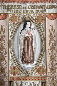 Banneri: ""St. Teresa Jeesus-lapsesta, rukoile puolestamme."", Honfleur, Ranska tekijältä Unbekannt