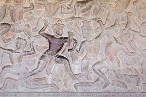 Basreliefit Angkor watin itäisessä galleriassa Kambodžassa tekijältä Unbekannter Künstler