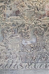 Basreliefit Angkor watin pohjoisessa galleriassa Kambodžassa tekijältä Unbekannter Künstler