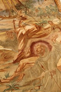 Santa Caterinan basilika, Galatina, Apulia Fresco luostarissa: Pyhä Franciscus vastaanottamassa stigmat Maalannut BrJoseph of Gravina vuonna 1696, Galatina, Italia tekijältä Unbekannt