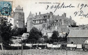Bretagne, Ille et Vilaine (35), Chateaugiron: linnan ulkokuva - Postikortti vuodelta 1904 tekijältä Unbekannt
