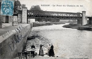 Bretagne, Ille et Vilaine (35), Redon: rautatiesilta - Postikortti vuodelta 1904 tekijältä Unbekannt