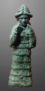Suojelijajumalattar LAMA:n pronssinen hahmo, Mesopotamia n. 2035-1794 eaa. tekijältä Unbekannt