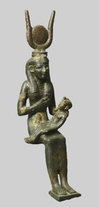 Egyptiläisen jumalattaren pronssinen patsas tekijältä Unbekannt