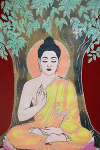 Buddha antaa siunauksen. Thangka, Kathmandu, Nepal tekijältä Unbekannt