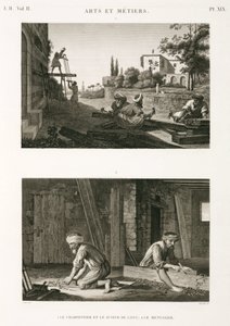 Rakennus- ja korjauspuusepät ja puusepät, Egypti, n. 1798 tekijältä Unbekannt