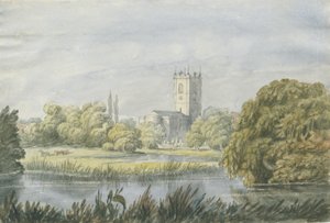 Burton-upon-Trent - "Vanha" kirkko: akvarellimaalaus, nd [?1800-luku] tekijältä Unbekannt