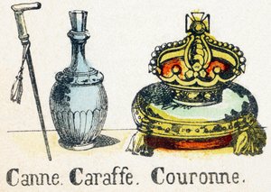 C - Canne Caraffe Crown - Aakkoset - lasten viihdettä - Image epinal, suosittu sarja n. 1890 (kuva) tekijältä Unbekannt