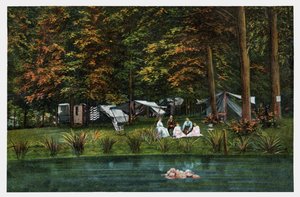 Leirintäalue Yhdysvalloissa, n.1910 (painokuva) (printti) tekijältä Unbekannter Künstler