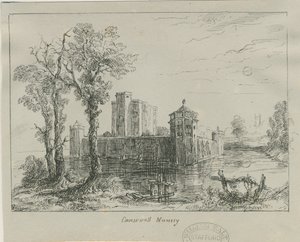 Caverswall Castle: mustepiirros ja [?1800-luku] tekijältä Unbekannt