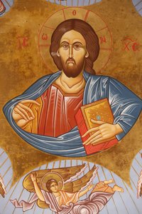 Kattofresko Pedoulasin ortodoksisessa kirkossa. Christ pantocrator, 20150510, Pedoulas, Kypros tekijältä Unbekannt