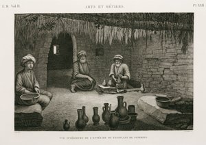 Keramiikkavalmistus Potterin työpaja, Egypti, n. 1798 tekijältä Unbekannt
