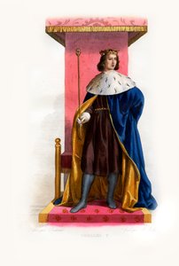 Kaarle V Ranskasta nimeltä Viisas, n. 1844 (kaiverrus)