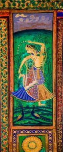 Chittra Sala -piha, jossa on virtuaalisia hienoja maalauksia, Taragarhin linnoitus, Bandi, Bandi, Rajasthan, Intia, Aasia (kuva) tekijältä Unbekannter Künstler