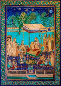 Chittra Sala -piha, jossa on virtuaalisia hienoja maalauksia, Taragarhin linnoitus, Bandi, Bandi, Rajasthan, Intia, Aasia (kuva) tekijältä Unbekannter Künstler