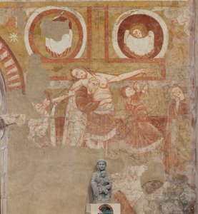 kirkko (Église Saint-Martin). Sisustus. Seinämaalauksia (freskot). Nave