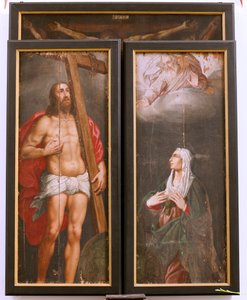 kirkko (Eglise Saint-martin). Sisustus. Triptyykki. Ristiinnaulitseminen. tekijältä Unbekannter Künstler