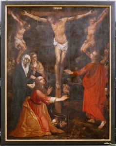 kirkko (Eglise Saint-martin). Sisustus. Triptyykki. Ristiinnaulitseminen. tekijältä Unbekannter Künstler