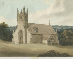 Clent - St. Kenelmin kappeli: akvarellimaalaus ja [c 1820] tekijältä Unbekannt