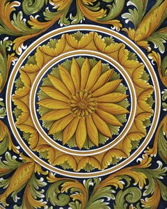 Lähikuva pöydästä, caltagirone, italia tekijältä William M. Timlin