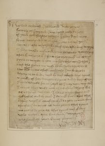 Puuvilla MS Vespasian F iii fol.73 Henry VIII:n kirje Thomas Wolseylle, kesäkuu 1518 (kynä ja muste paperille) tekijältä Unbekannter Künstler