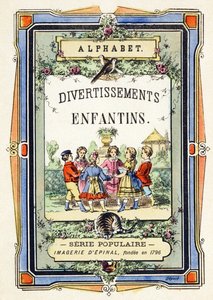 Kansi - lasten ympyrä puutarhassa - Aakkoset - lasten viihdettä - Kuva epinal, suosittu sarja n. 1890 (kuva) tekijältä Unbekannt