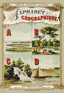 Kansi: A: saaristo, B: Bois de Boulogne, C: vesiputous, D: pato - Kaiverrus otettu maantieteellisestä aakkosesta. Guerin-Muller et Cie, kustantajat, Pariisi tekijältä Unbekannt