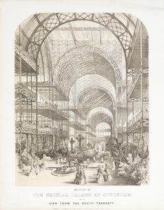 Crystal Palace, Suuren Näyttelyn jälkeinen Näkymä South Transeptilta, Crystal Palace, Sydenham tekijältä Unbekannt