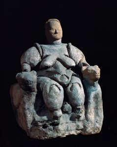 Deesse mere, statue de terre cuite. 8000-6000 jKr peräisin Catal Huyukista tekijältä Unbekannt