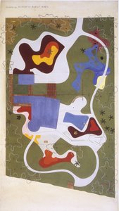 Piirustus puutarhasta, jonka on luonut Roberto Burle Marx / Maisemataiteilija / Taidemaalari / Kasvitieteilijä / Kuvanveistäjä / Mucsician tekijältä Unbekannt