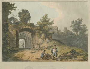 Dudley Castle - The Keep: värillinen akvatintakaiverrus ja [?1800-luku] tekijältä Unbekannt
