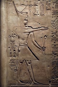 Egypti, Medamud, Montun temppelin ovi, yksityiskohta, 221-205 eaa. tekijältä Unbekannter Künstler